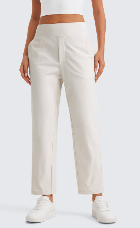 All Day Comfy Tapered Ankle Pants Milky White