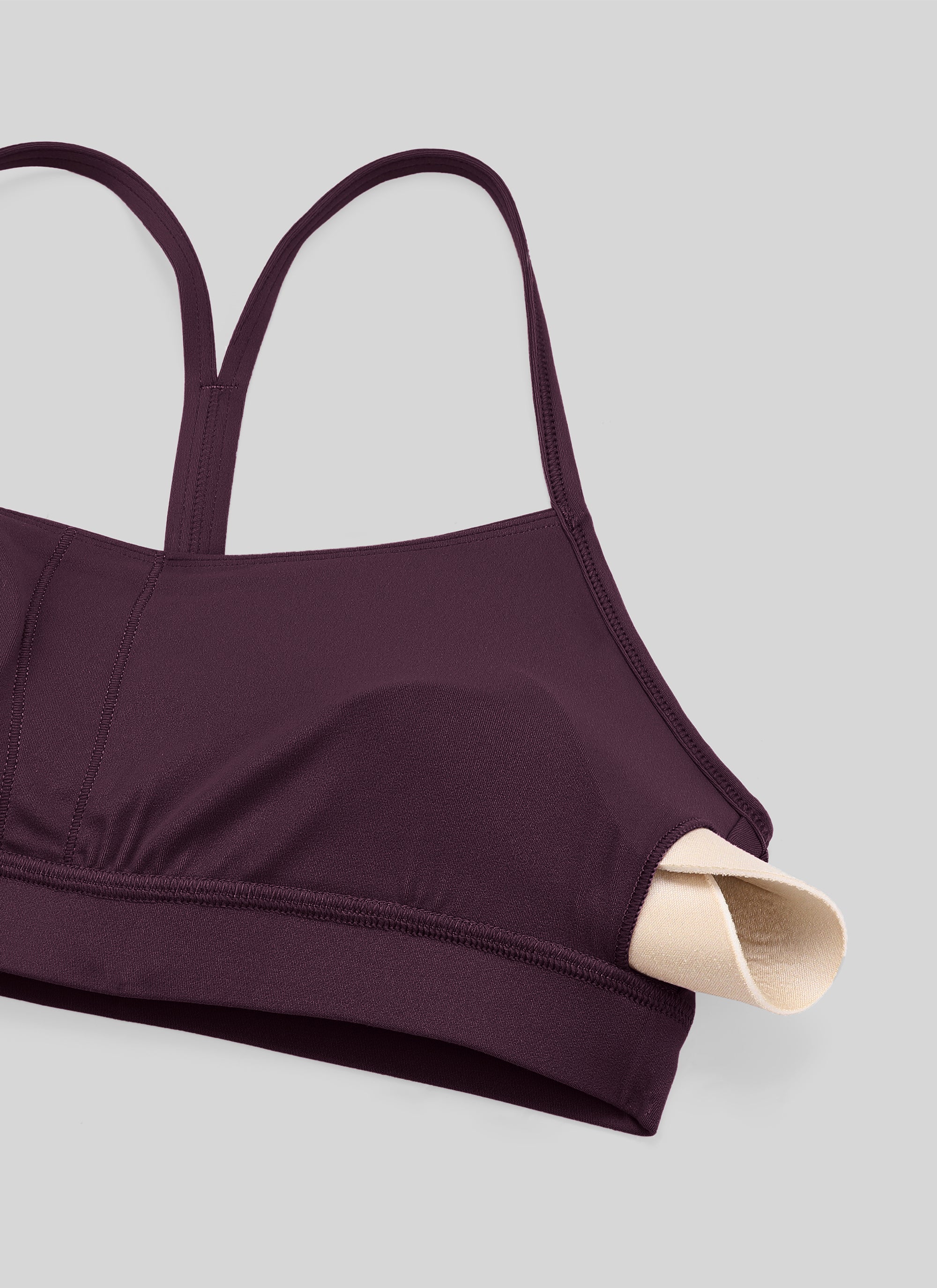 CRZ YOGA Women's Yoga Light Support Butterluxe Sports Bra Y back Deep Purple