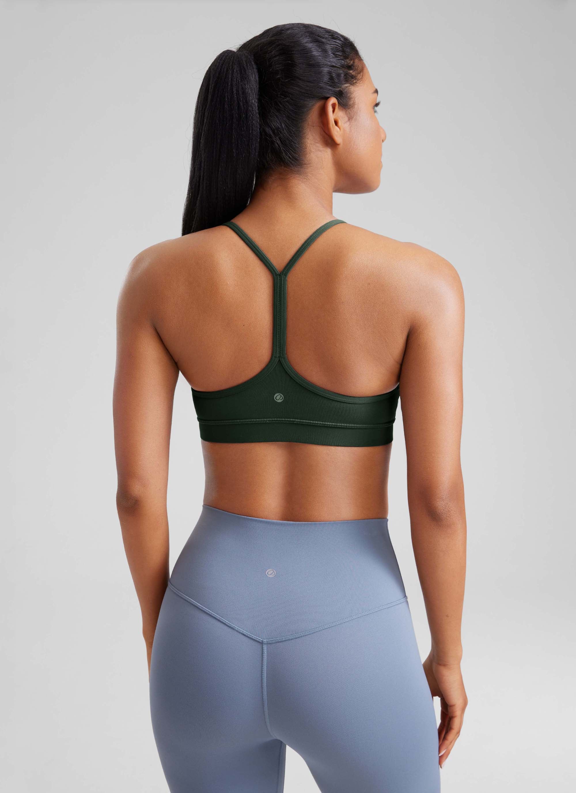 CRZ YOGA Women's Yoga Light Support Butterluxe Sports Bra Y back Legend Green