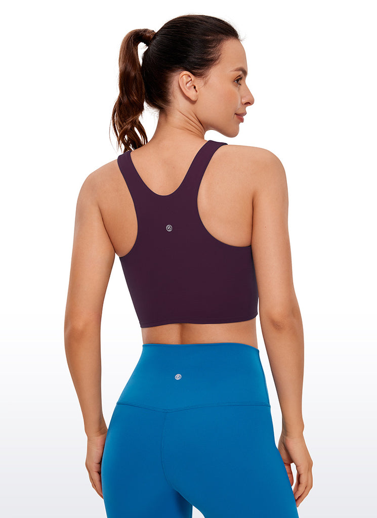 CRZ YOGA  Women's Yoga Low Support Butterluxe Tank High Neck Racerback True Navy