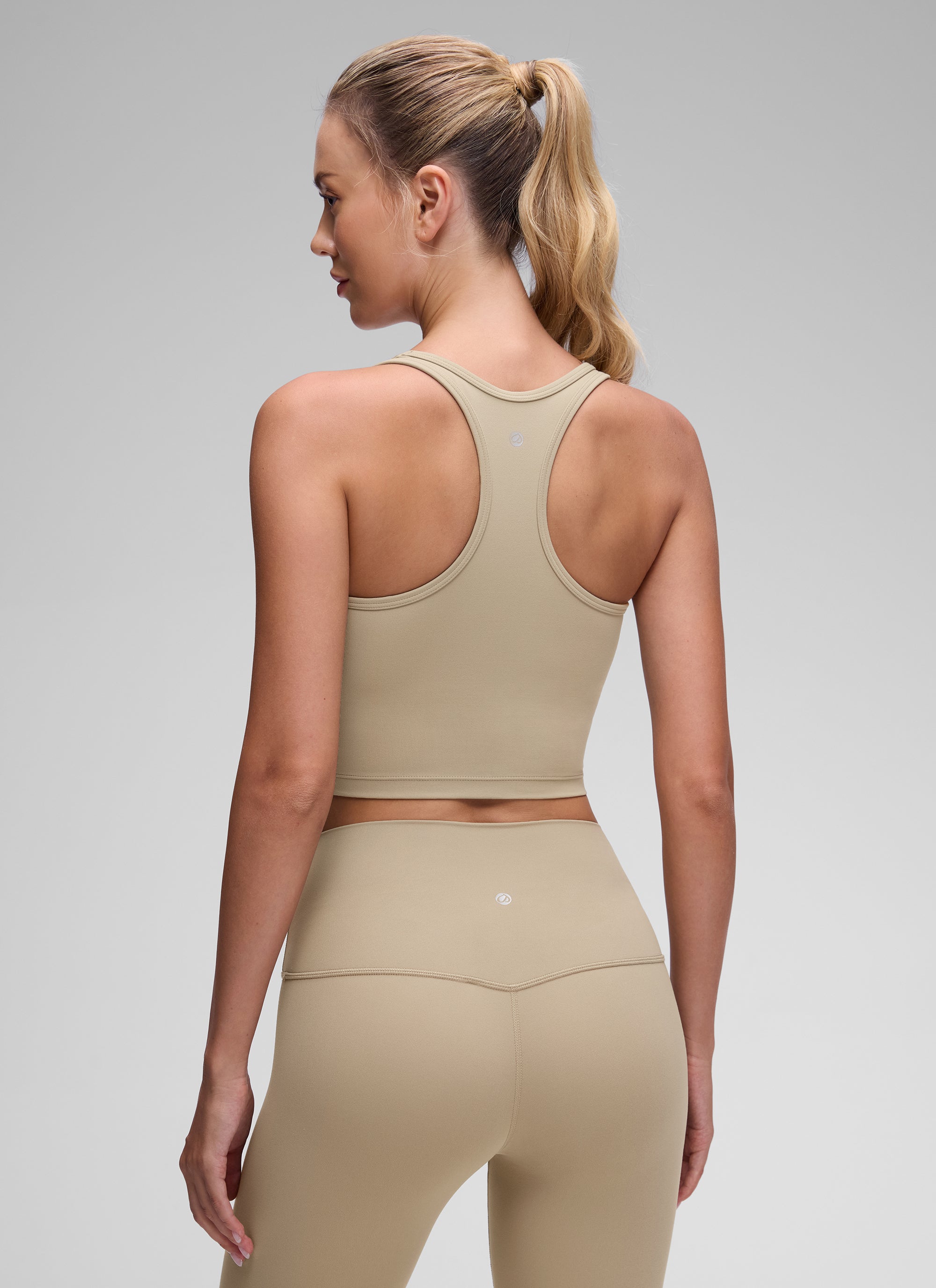 CRZ YOGA Women's Yoga Low support Butterluxe Scoop Neck Bra Y-Back Oak