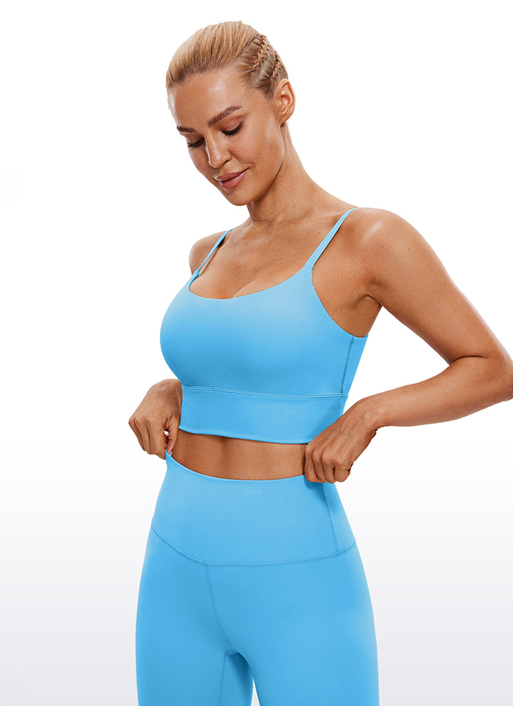 CRZ YOGA Women's Yoga Light Support Longline Bra Adjustable Straps Tornado