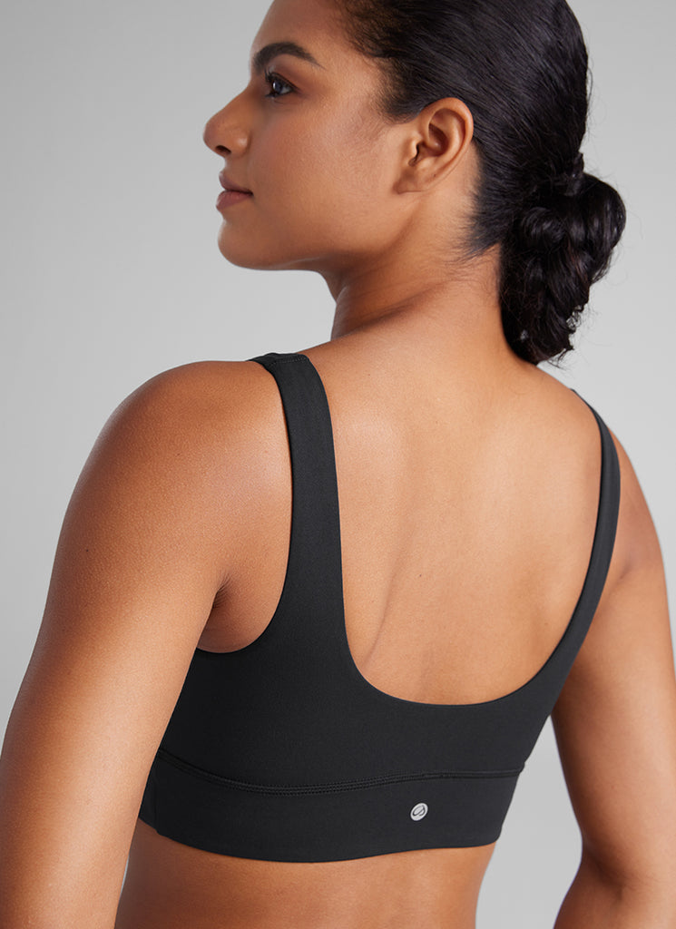 CRZ YOGA Women's Yoga Low Support Butterluxe Sport Bra U Back Longline Black