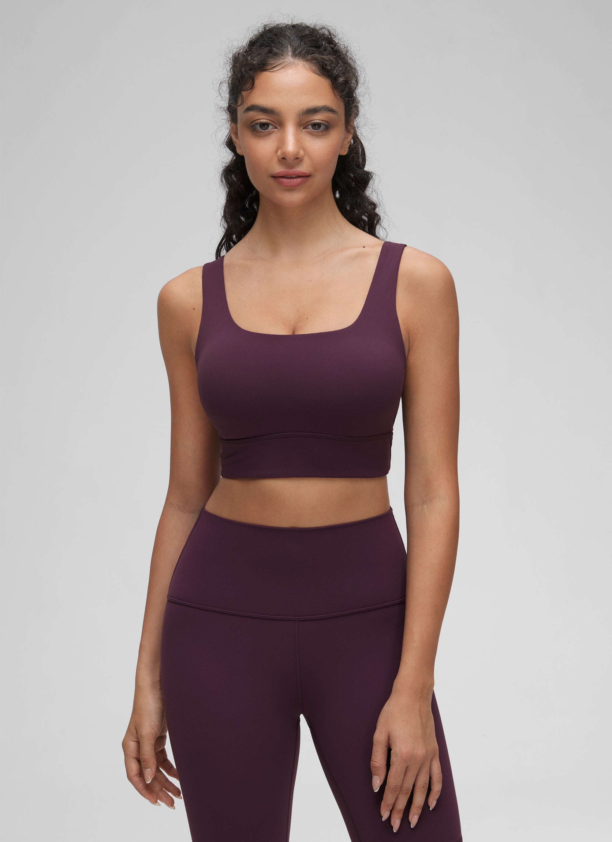 CRZ YOGA Women's Yoga Low Support Butterluxe Sport Bra U Back Longline Deep Purple