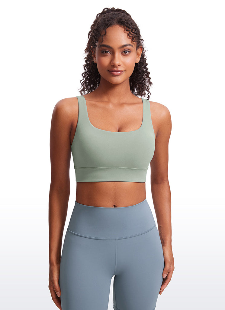 CRZ YOGA Women's Yoga Low Support Butterluxe Sport Bra U Back Longline Oasis Blue