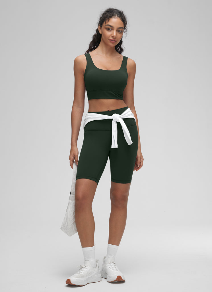 CRZ YOGA Women's Yoga Low Support Butterluxe Sport Bra U Back Longline Deep Red