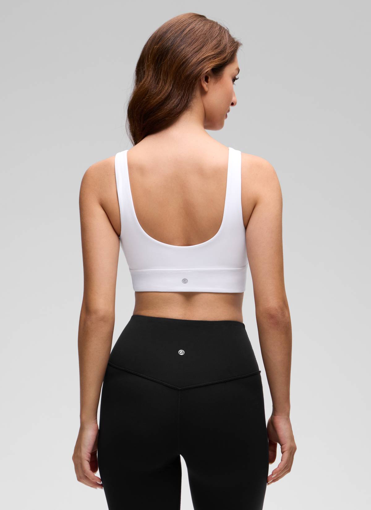 CRZ YOGA Women's Yoga Low Support Butterluxe Sport Bra U Back Longline White