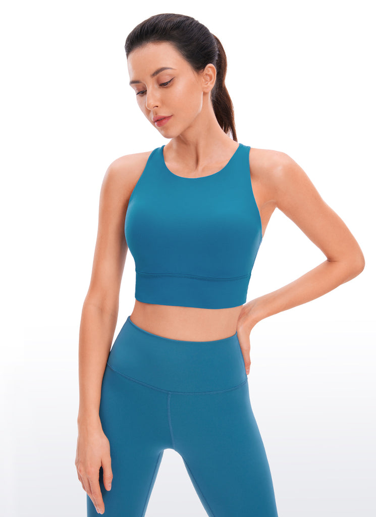 CRZ YOGA Women's Training Medium Support Butterluxe Bra Strappy back Super-sonic Blue