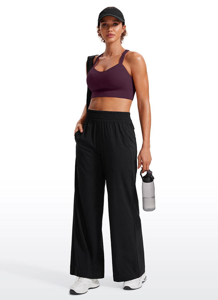 CRZ YOGA Womens Butterluxe Strappy Longline Criss Cross Molded Cup Bra Dark Forest Green