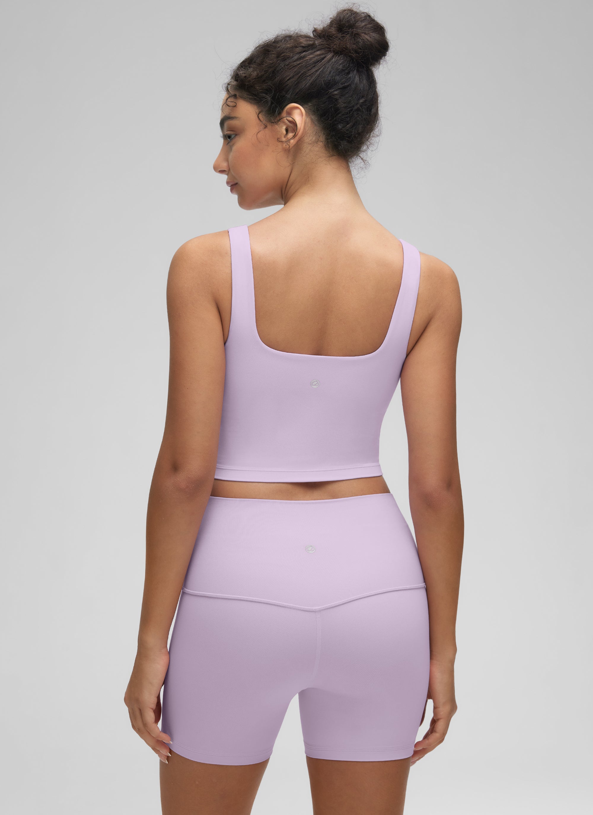 CRZ YOGA Women's Yoga Low Impact Butterluxe Longline Bra Square Neck Lilac Air