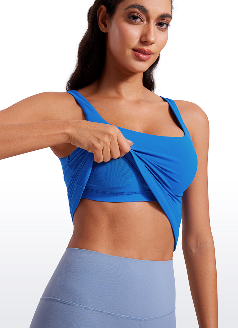 Butterluxe Waist Length Built-in Bra Tanks U Neck