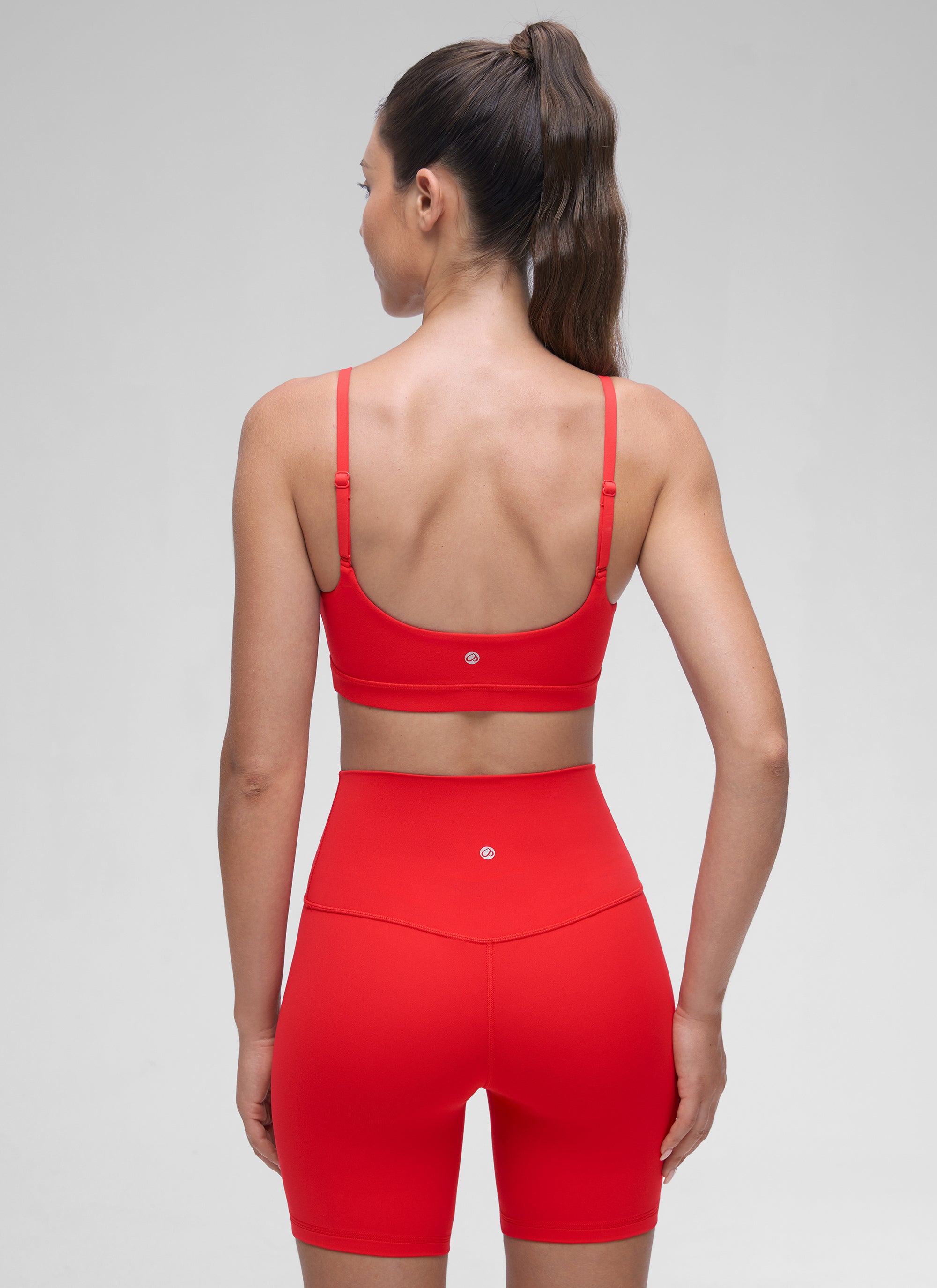 CRZ YOGA Womens Butterluxe Adjustable Spaghetti Strap Scoop Neck Bra Deep Red