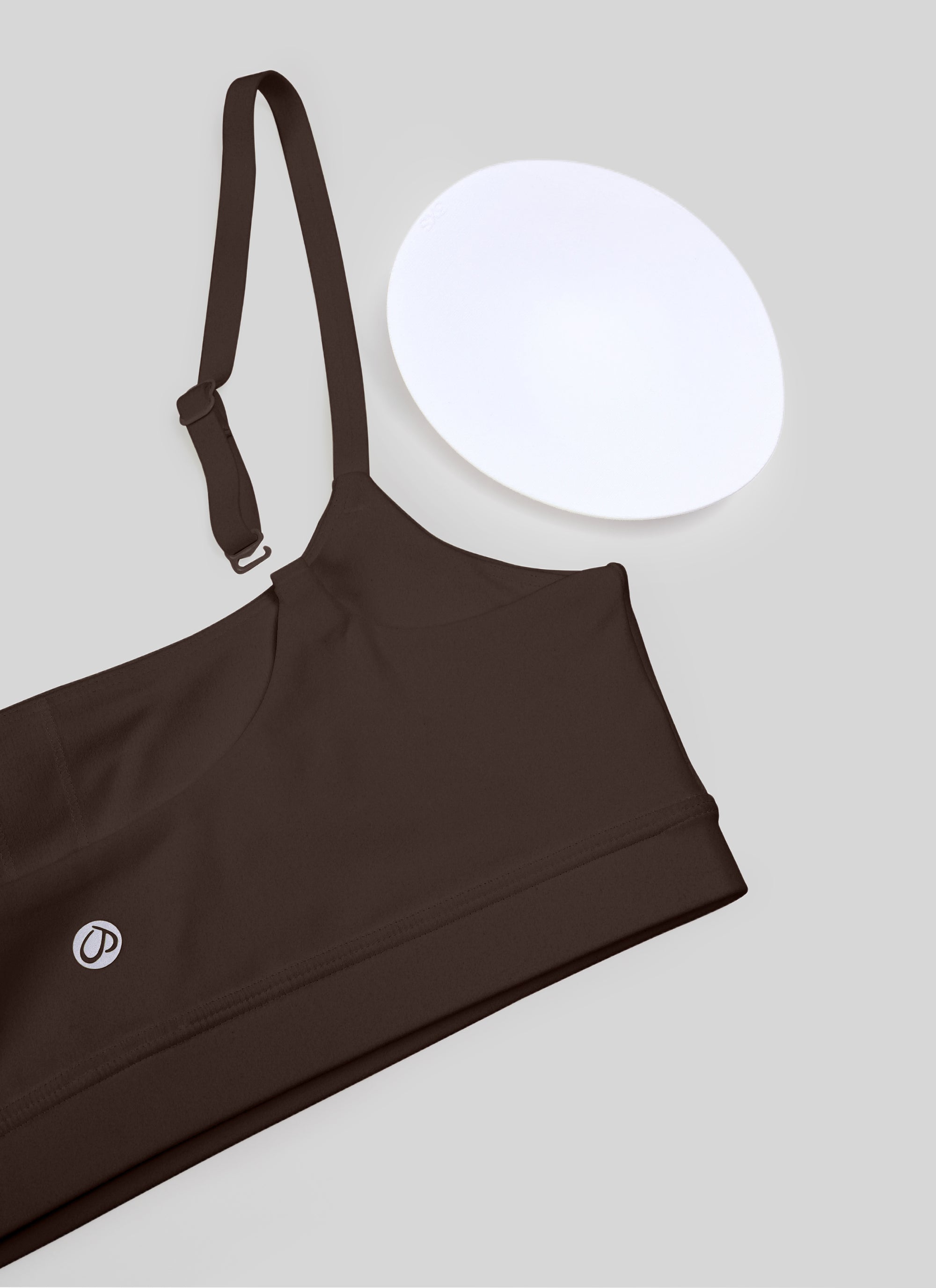 CRZ YOGA Womens Butterluxe Adjustable Spaghetti Strap Scoop Neck Bra Hot Fudge Brown