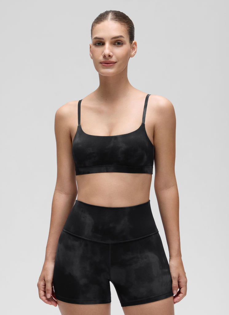 CRZ YOGA Womens Butterluxe Adjustable Spaghetti Strap Scoop Neck Bra Belgian Blue