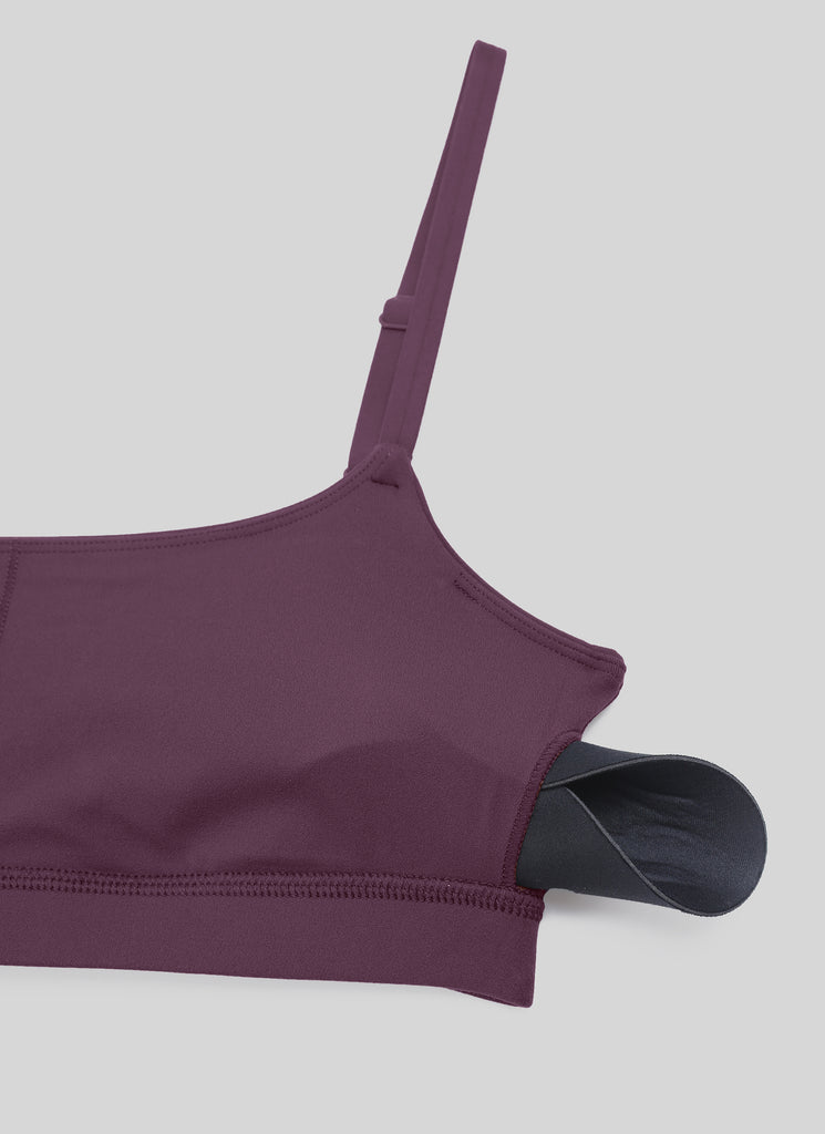 CRZ YOGA Womens Butterluxe Adjustable Spaghetti Strap Scoop Neck Bra Nomad Grey