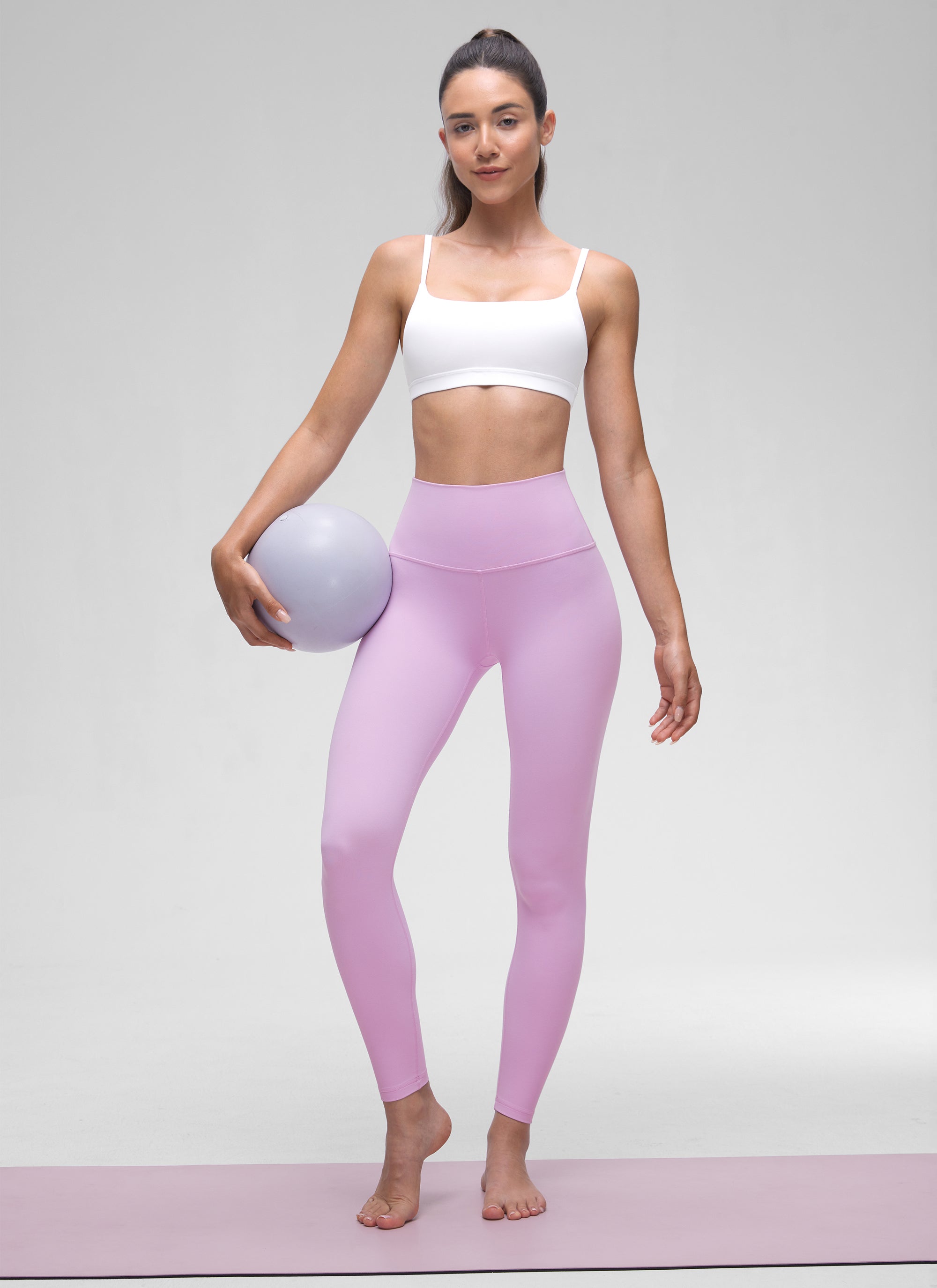 CRZ YOGA Womens Butterluxe Adjustable Spaghetti Strap Scoop Neck Bra White