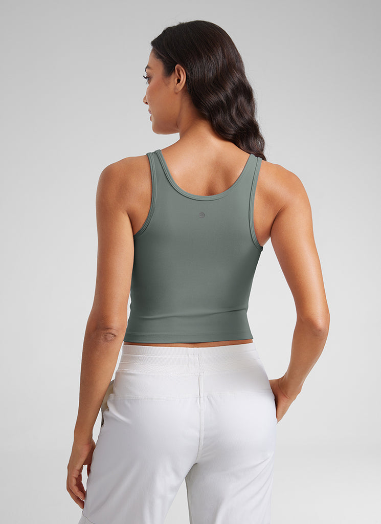 CRZ YOGA Women's Yoga Butterluxe Tight Fit Tank Tops Racerback Belgian Blue
