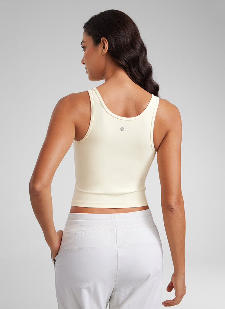 CRZ YOGA Women's Yoga Butterluxe Tight Fit Tank Tops Racerback Grey Sage