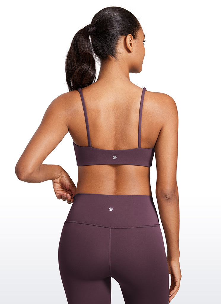 CRZ YOGA Women Butterluxe Square Neck Cami Padded Mini Bra Black Tie Dye Flowers