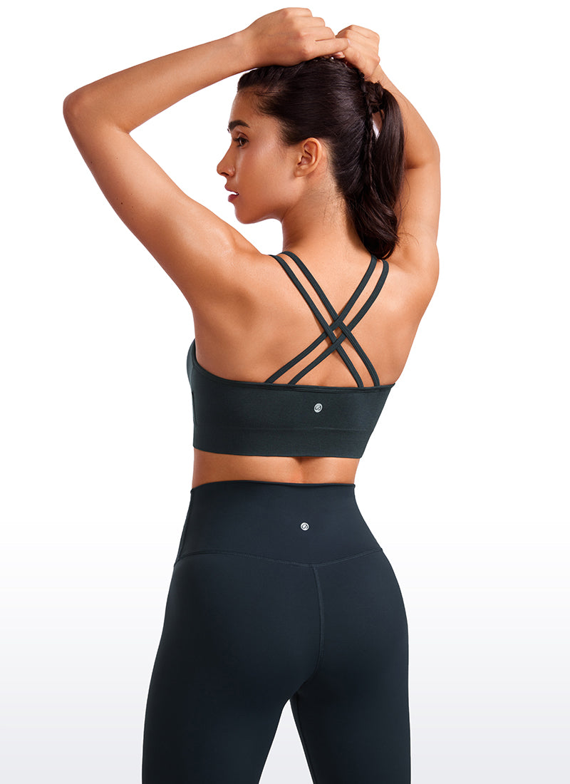 Seamless Strappy Longline Bra Criss Cross Back