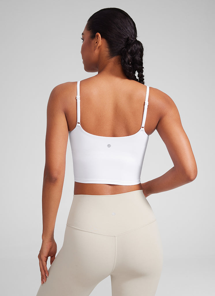 CRZ YOGA Womens Butterlift Scoop Neck U Back Yoga Longline Sports Bra Black