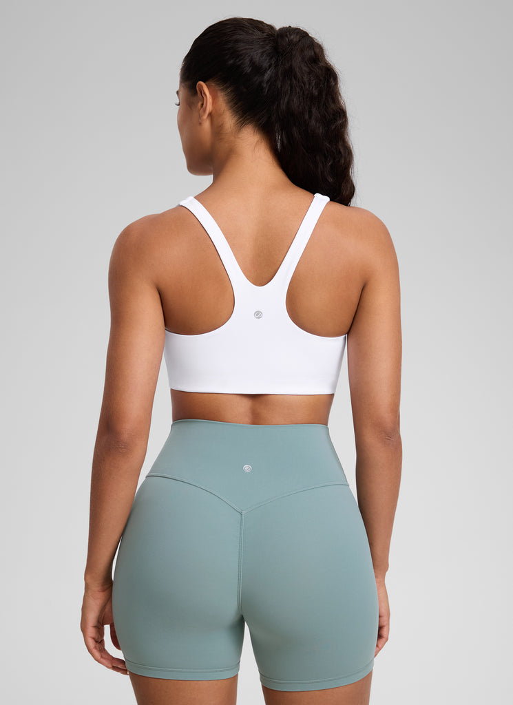 CRZ YOGA Womens Butterlift Double Lined Square Neck Yoga Sports Bra Black