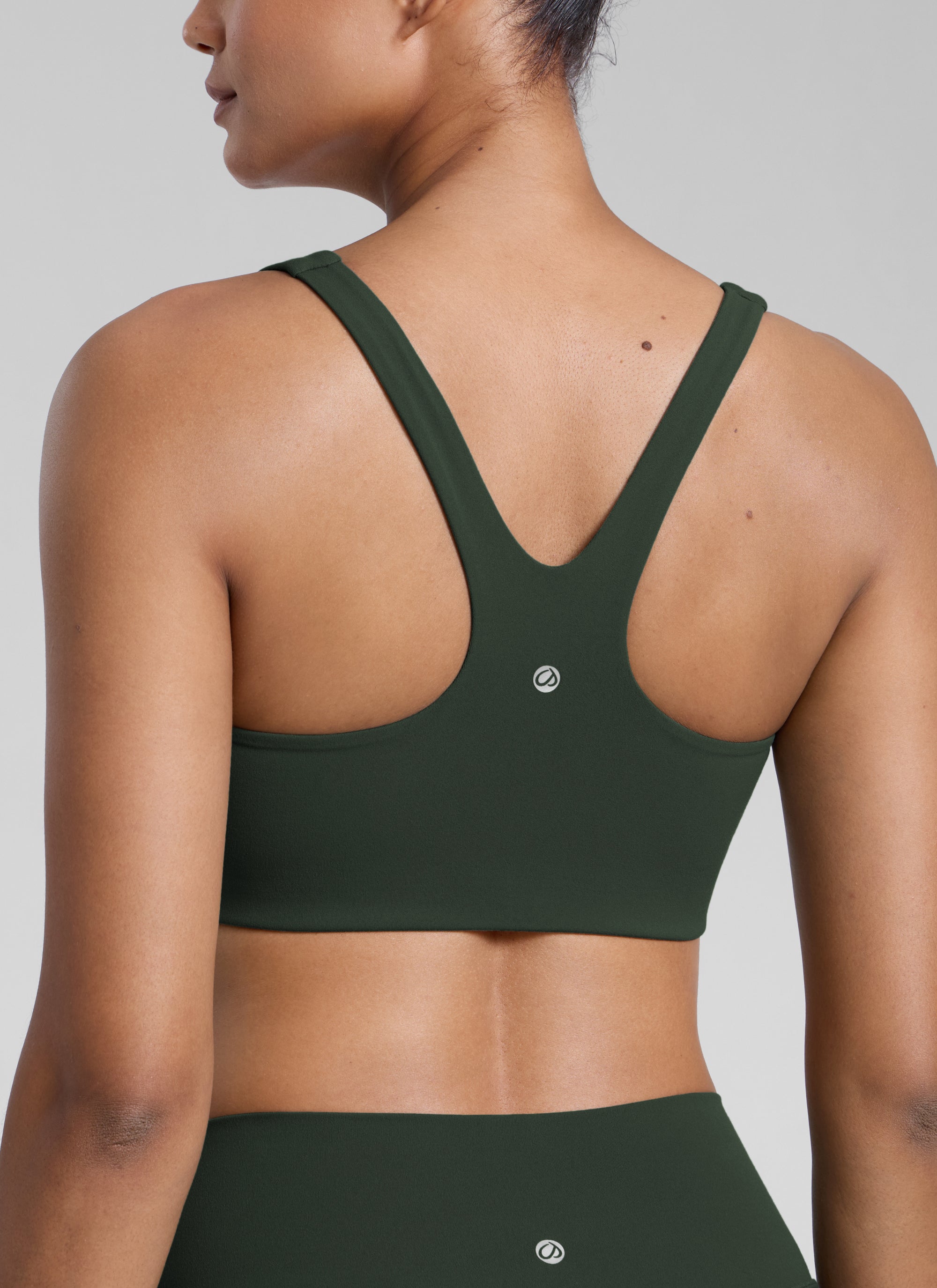 CRZ YOGA Womens Butterlift Double Lined Square Neck Yoga Sports Bra Hot Fudge Brown