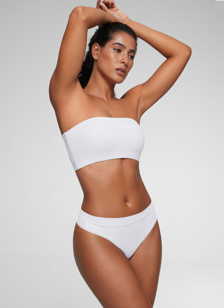 CRZ YOGA Women Softhold Double Lined Strapless Wireless  Bralettes Black