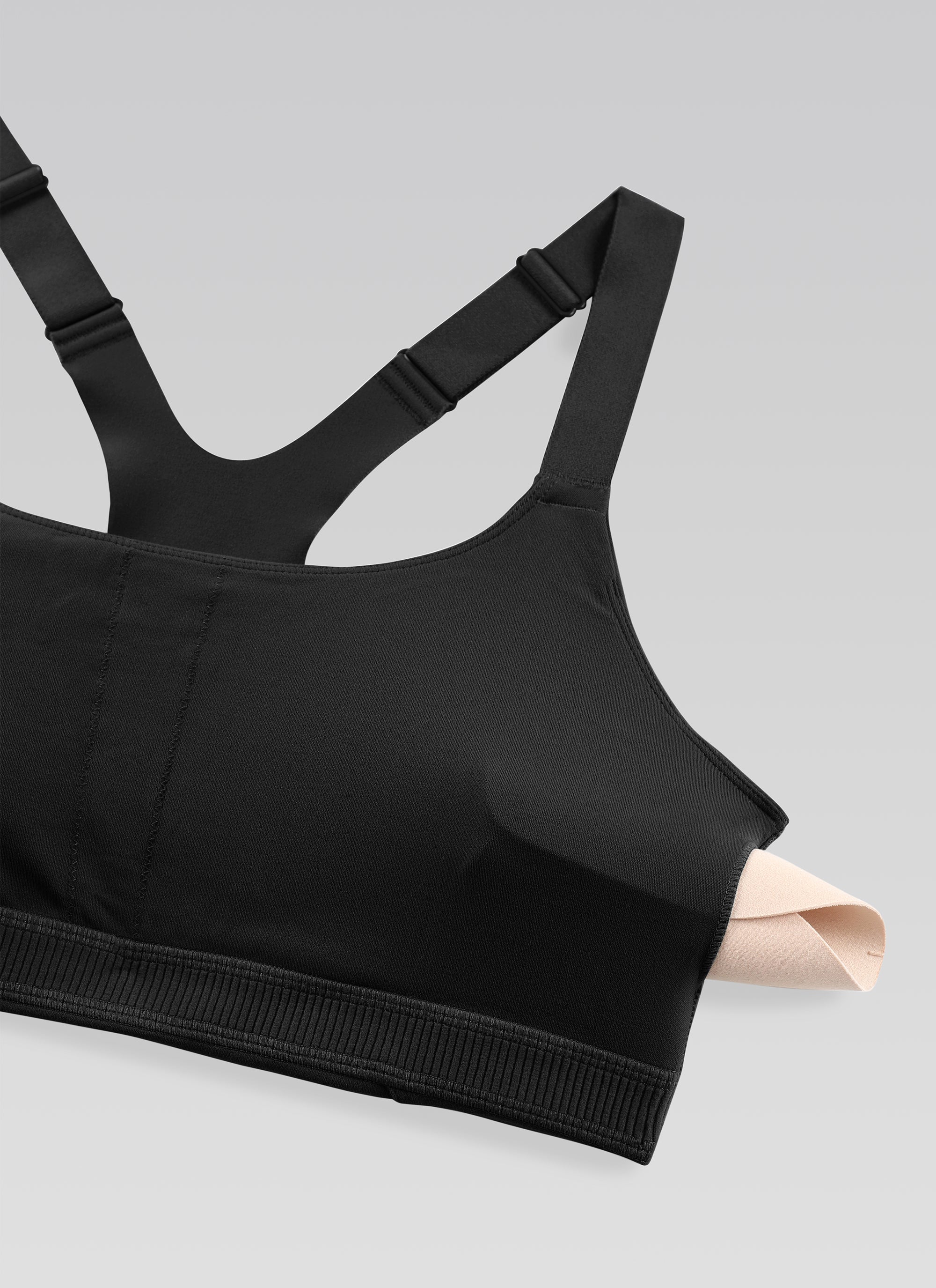 CRZ YOGA Women's Gym Top Butterlift Scoop Neck Bra Adjustable Straps Black