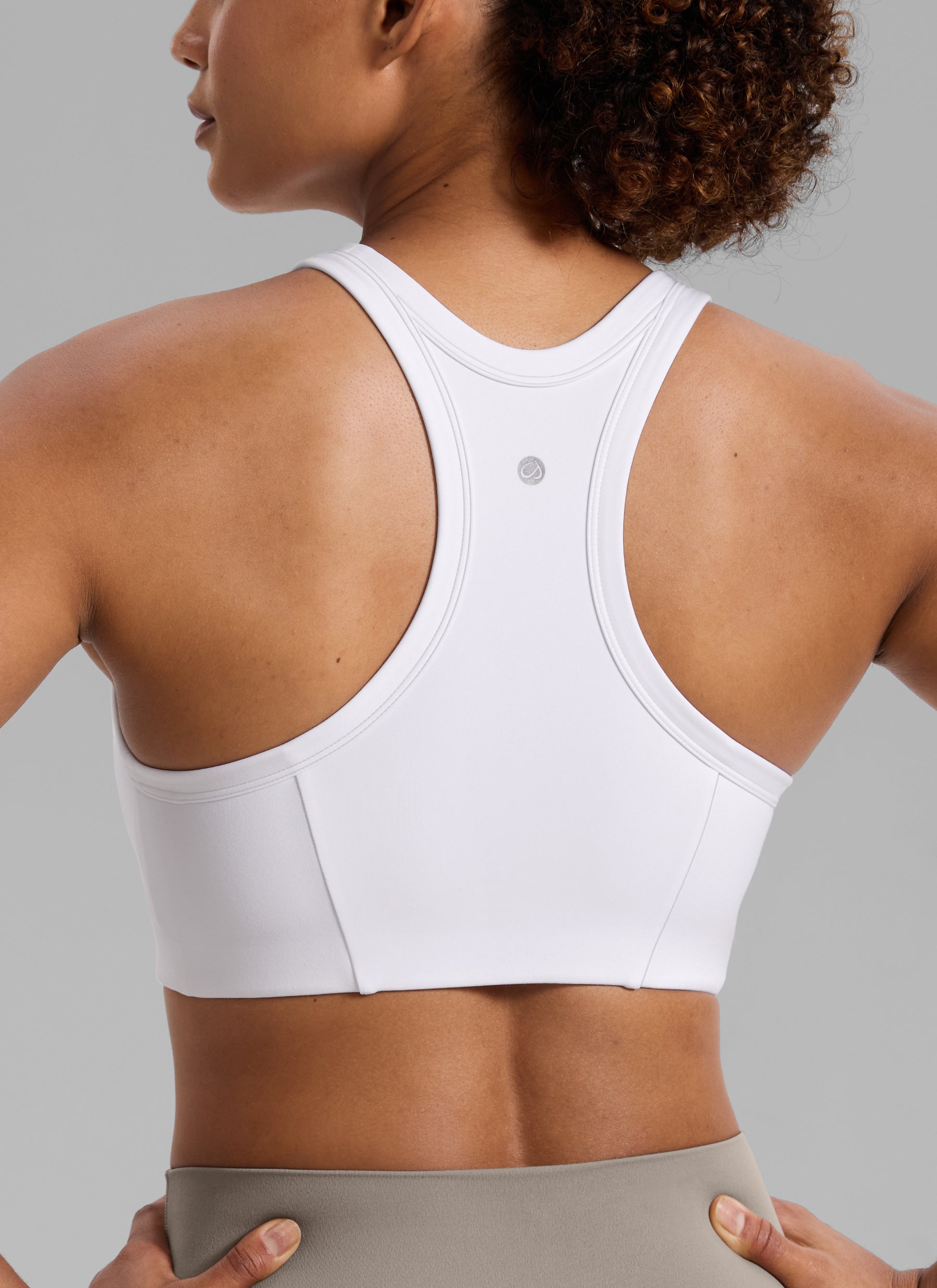 CRZ YOGA Women's Butterbreeze Training Racerback Longline Sports Bra White