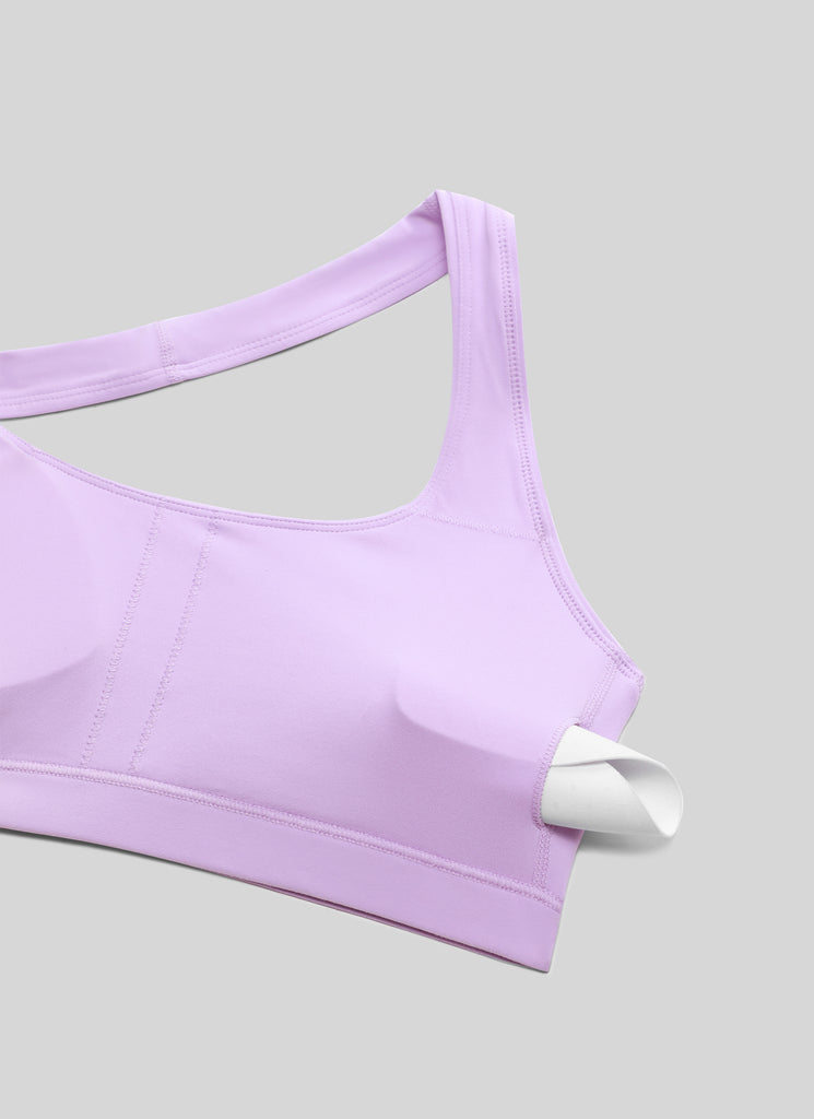 CRZ YOGA Womens Yoga Scoop Neck Padded Open Back Sports Bras Elfin Purple