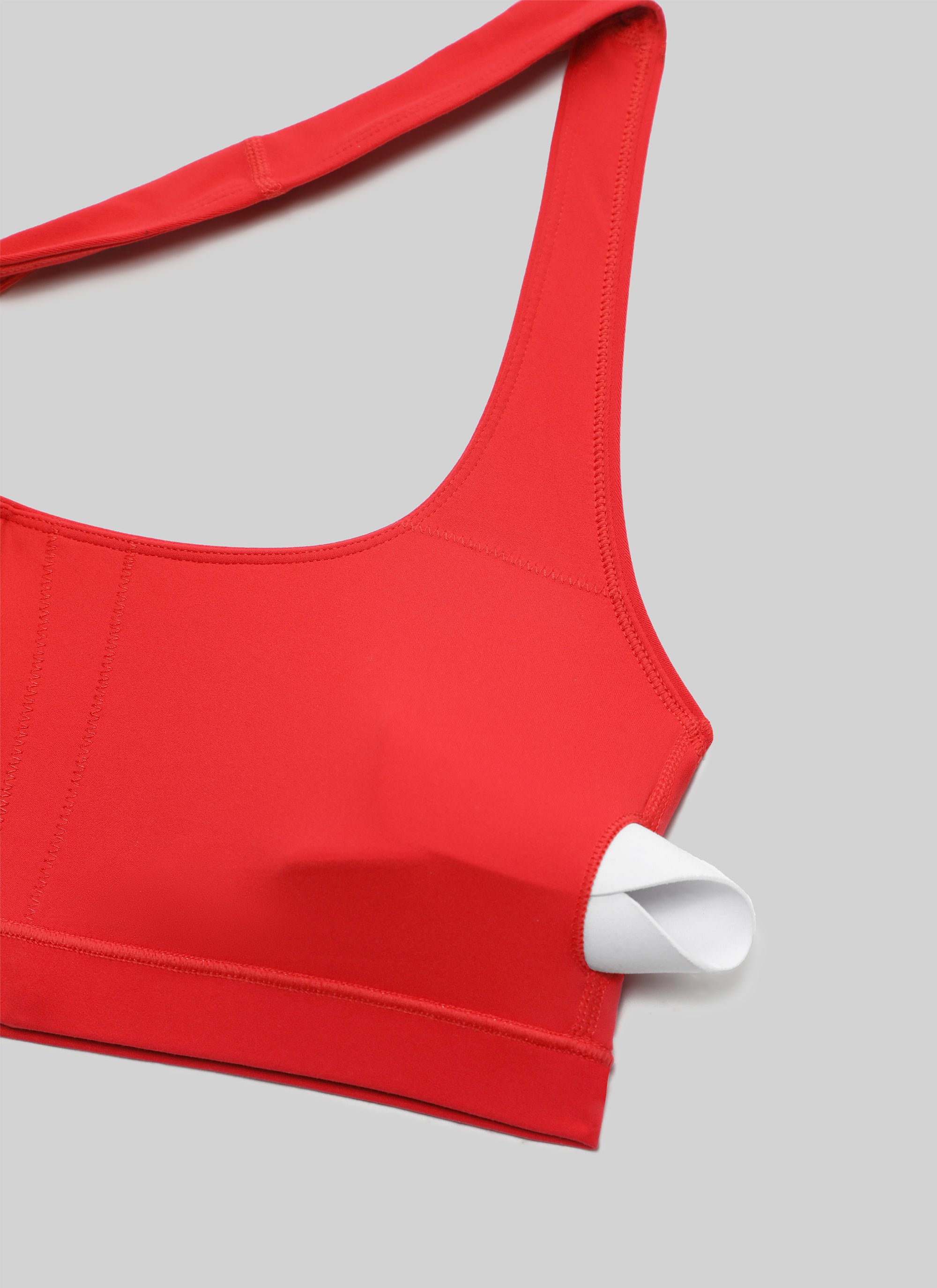 CRZ YOGA Womens Yoga Scoop Neck Padded Open Back Sports Bras Deep Red