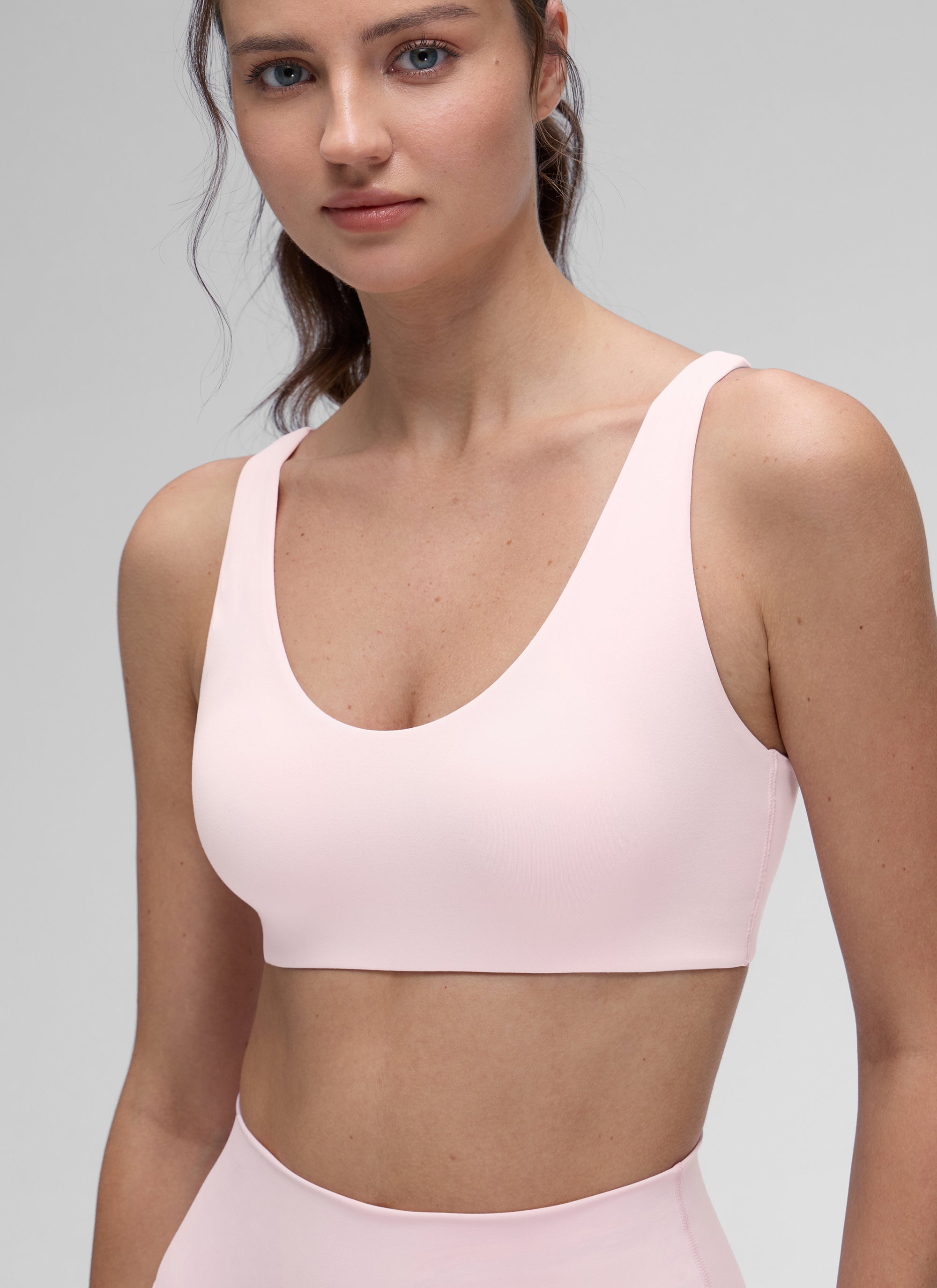 CRZ YOGA Women Butterluxe Soft Double Lined Scoop Neck Sports Bras Strawberry Pink