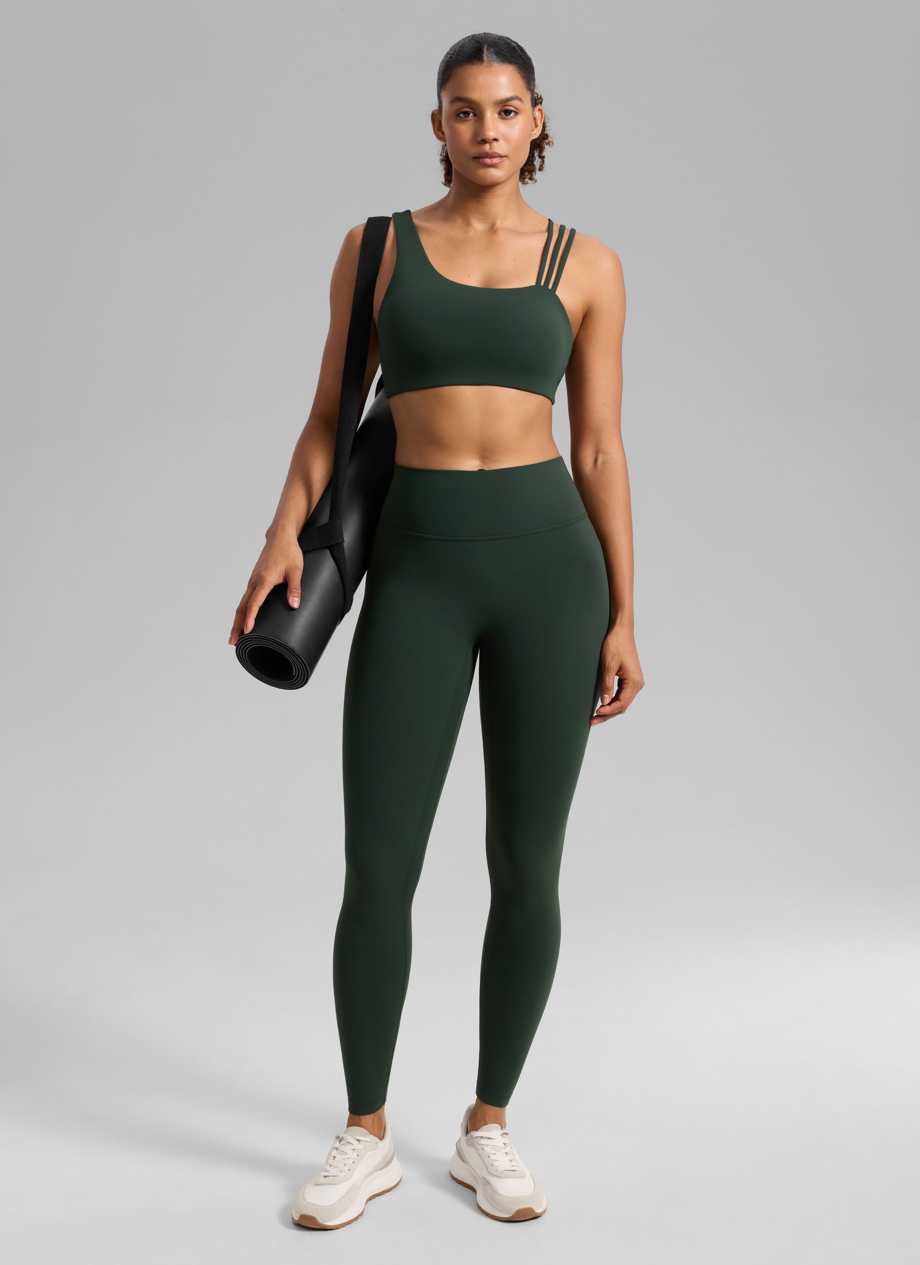 Women's Butterlift® Yoga Asymmetric Straps Sports Bra Medium Support Legend Green