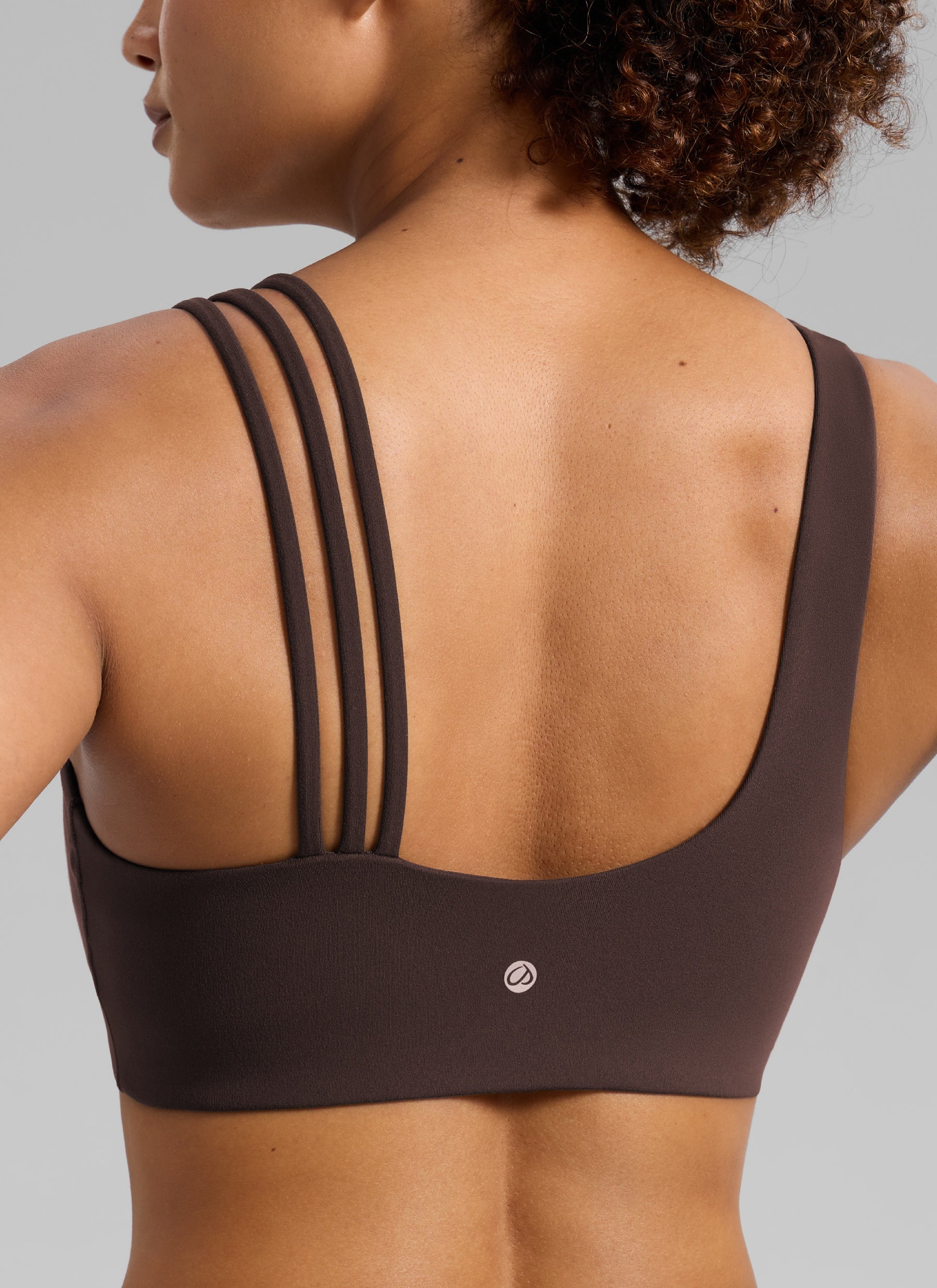 Women's Butterlift® Yoga Asymmetric Straps Sports Bra Medium Support Hot Fudge Brown