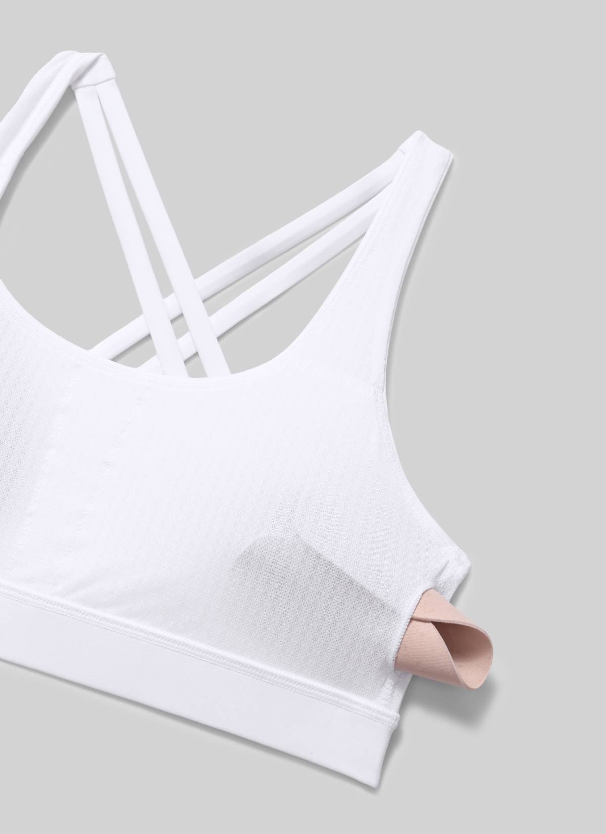 CRZ YOGA Women's Nakedfeel Training U Neck Criss Cross Back Sports Bra White