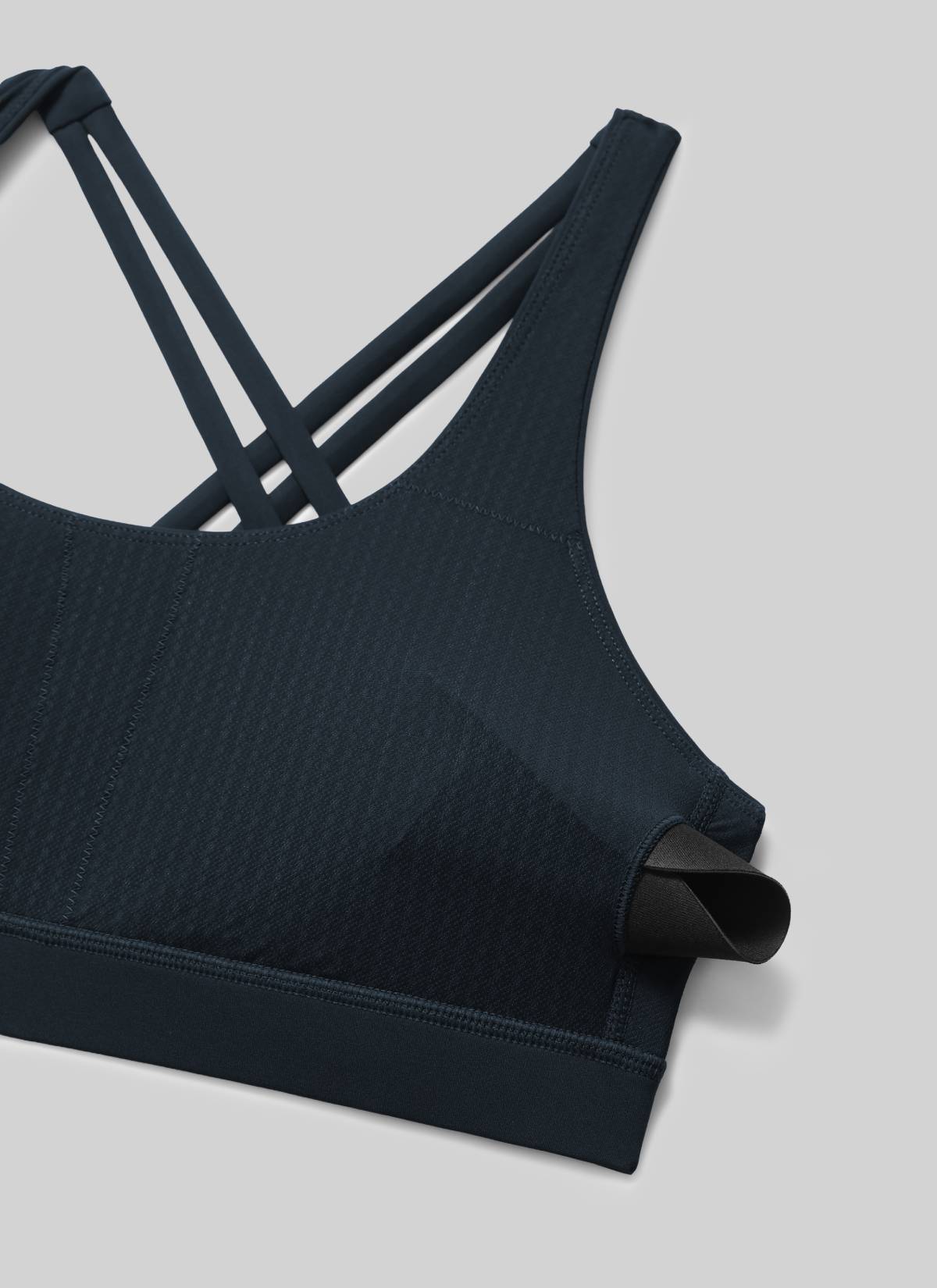CRZ YOGA Women's Nakedfeel Training U Neck Criss Cross Back Sports Bra True Navy