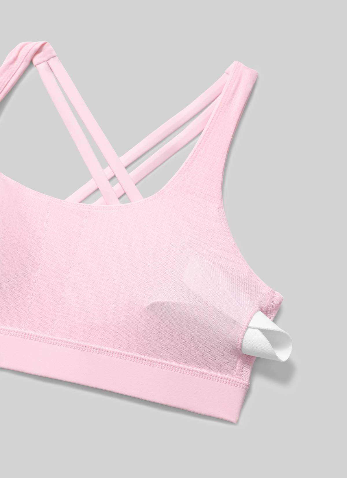 CRZ YOGA Women's Nakedfeel Training U Neck Criss Cross Back Sports Bra Strawberry Pink @model_info:NEW