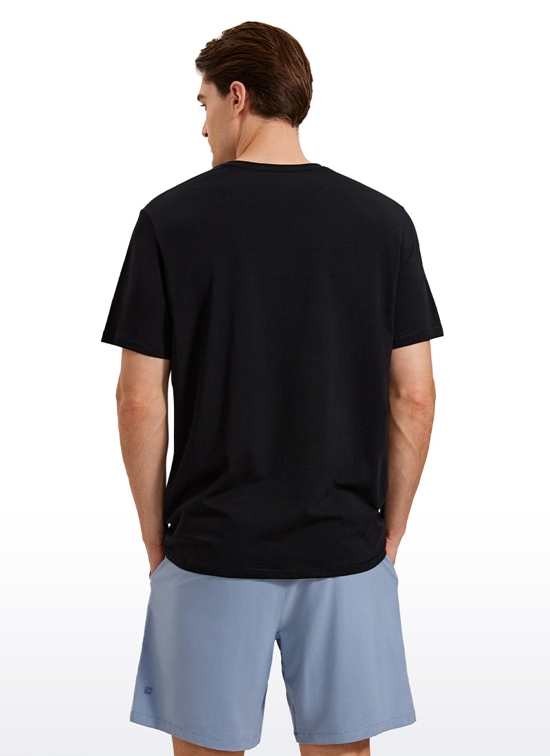 Pima Cotton T-Shirts Short Sleeve Crew Neck