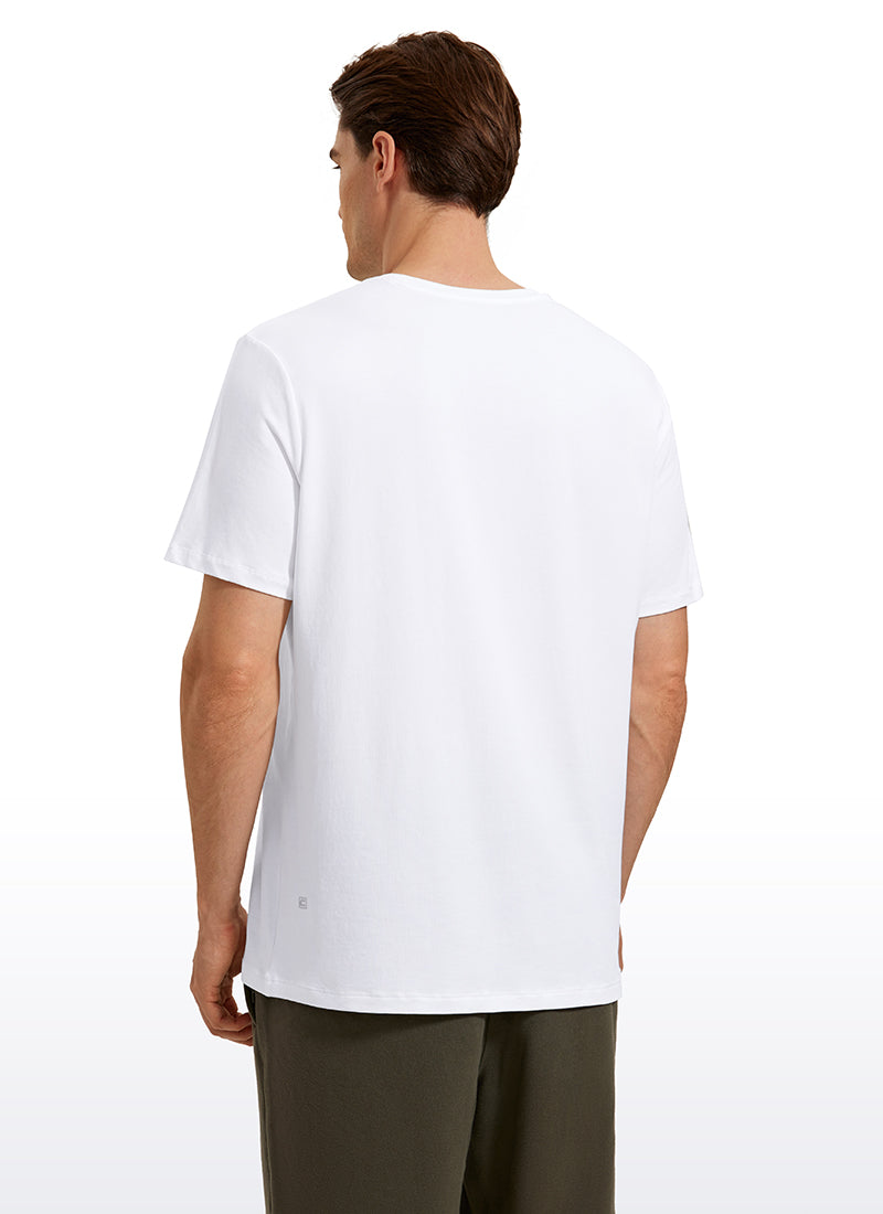 Pima Cotton T-Shirts Short Sleeve Crew Neck