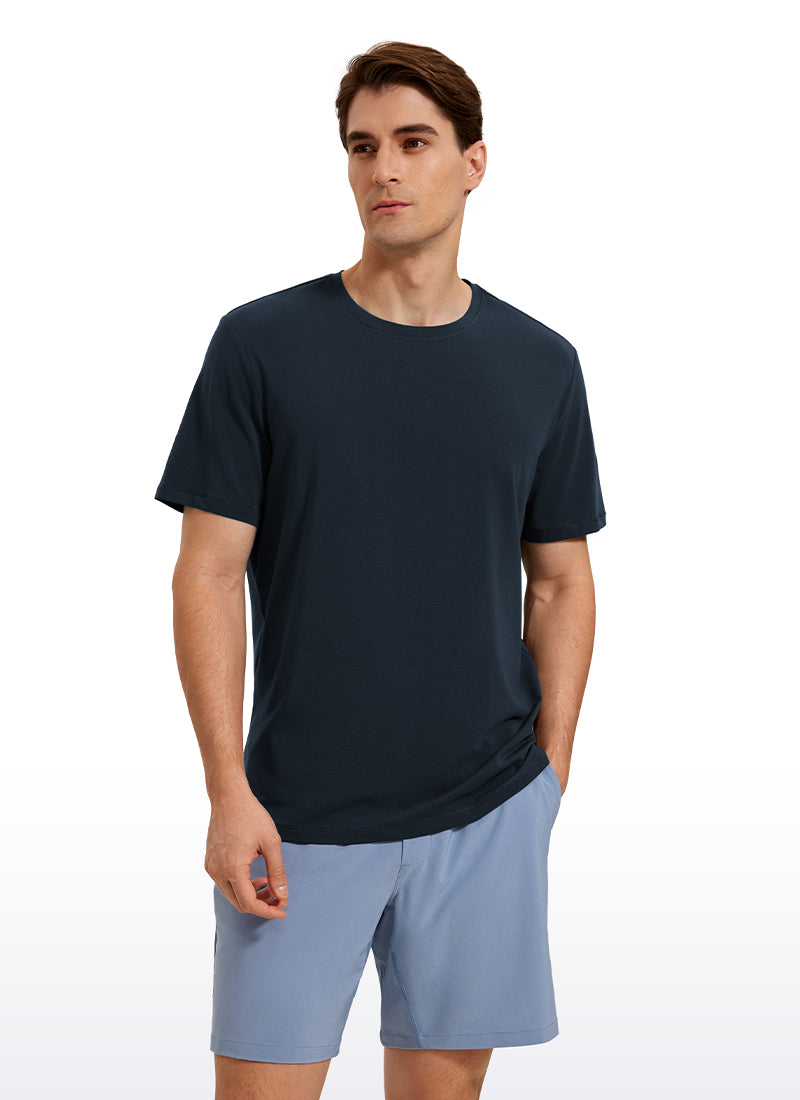 Pima Cotton T-Shirts Short Sleeve Crew Neck