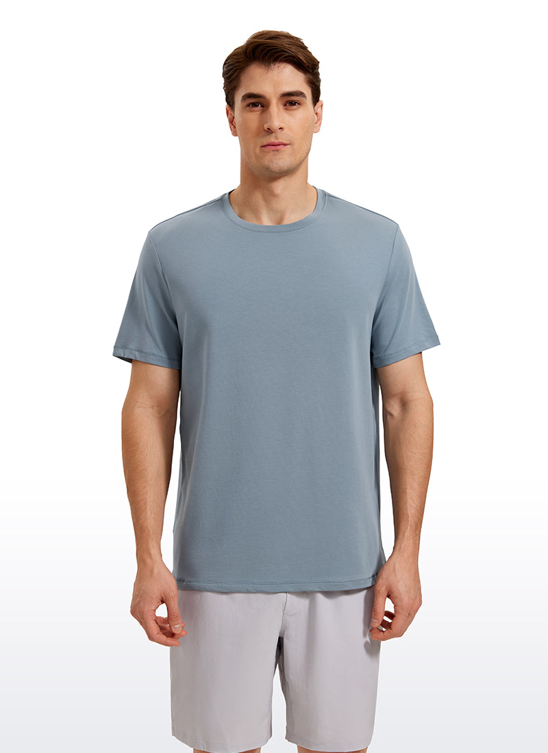 Pima Cotton T-Shirts Short Sleeve Crew Neck