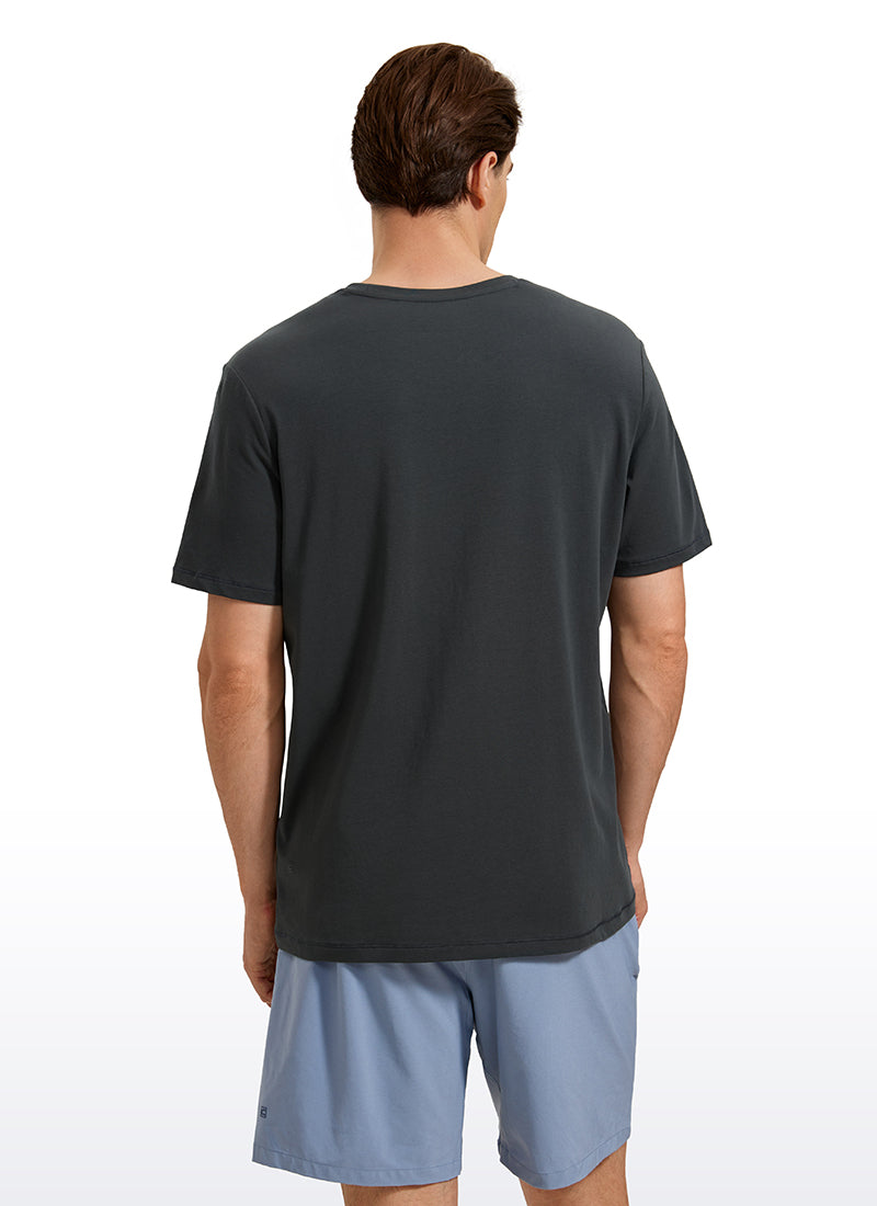 Pima Cotton T-Shirts Short Sleeve Crew Neck