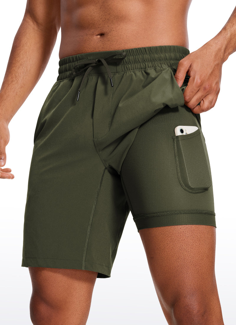 Feathery-Fit Athletic Shorts 9''- Lined