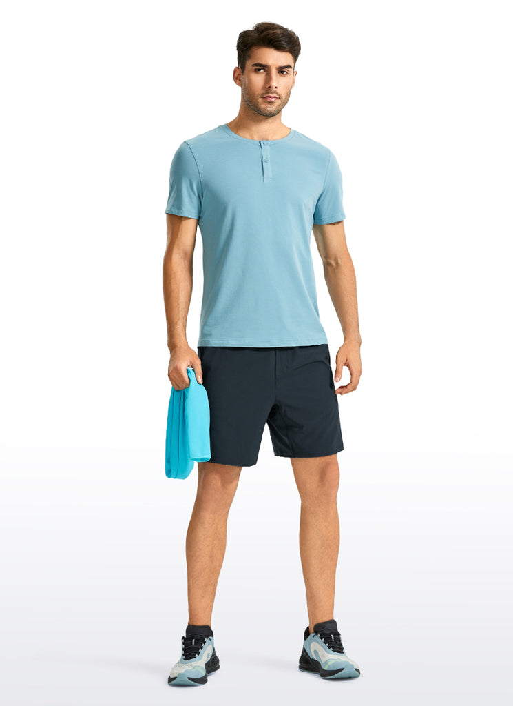 CRZ YOGA Men's Train Classic Fit Feathery-Fit Linerless Shorts 7'' True Navy