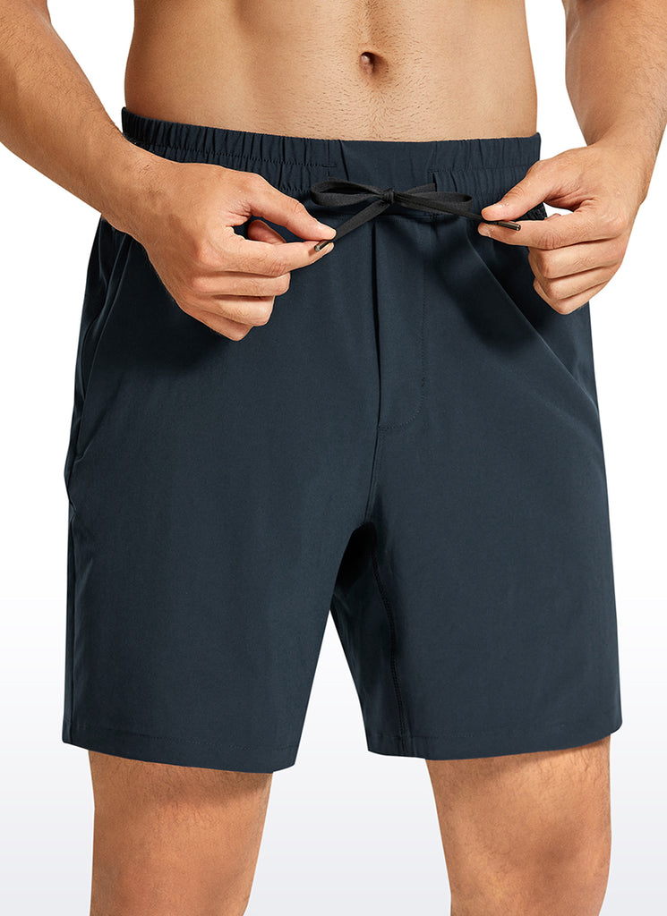 CRZ YOGA Men's Train Classic Fit Feathery-Fit Linerless Shorts 7'' True Navy