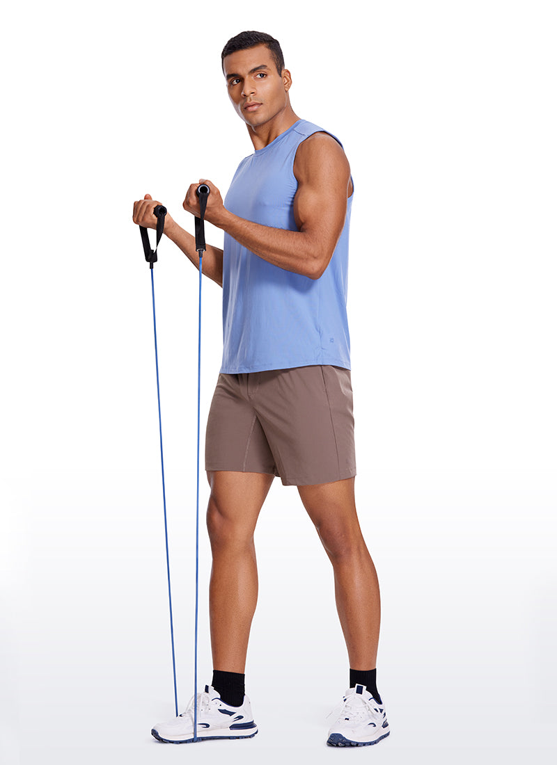 CRZ YOGA Men's Train Classic Fit Feathery-Fit Linerless Shorts 7'' Grey Sage