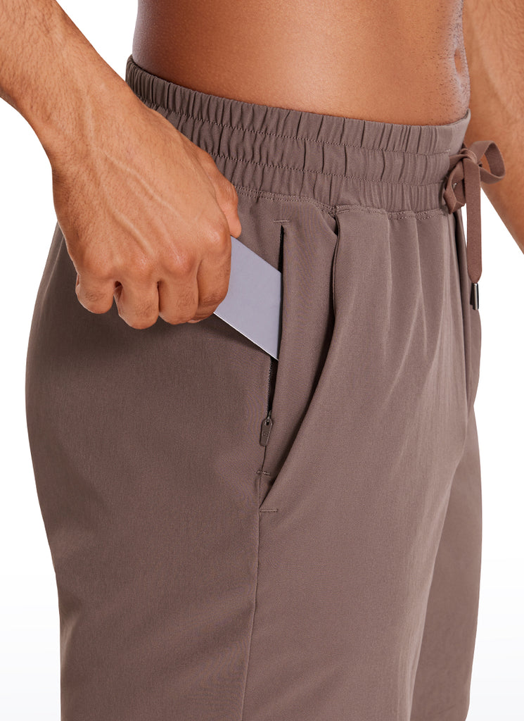 CRZ YOGA Men's Train Run Classic Fit Feathery-Fit Lined Shorts 7'' Brown Rock