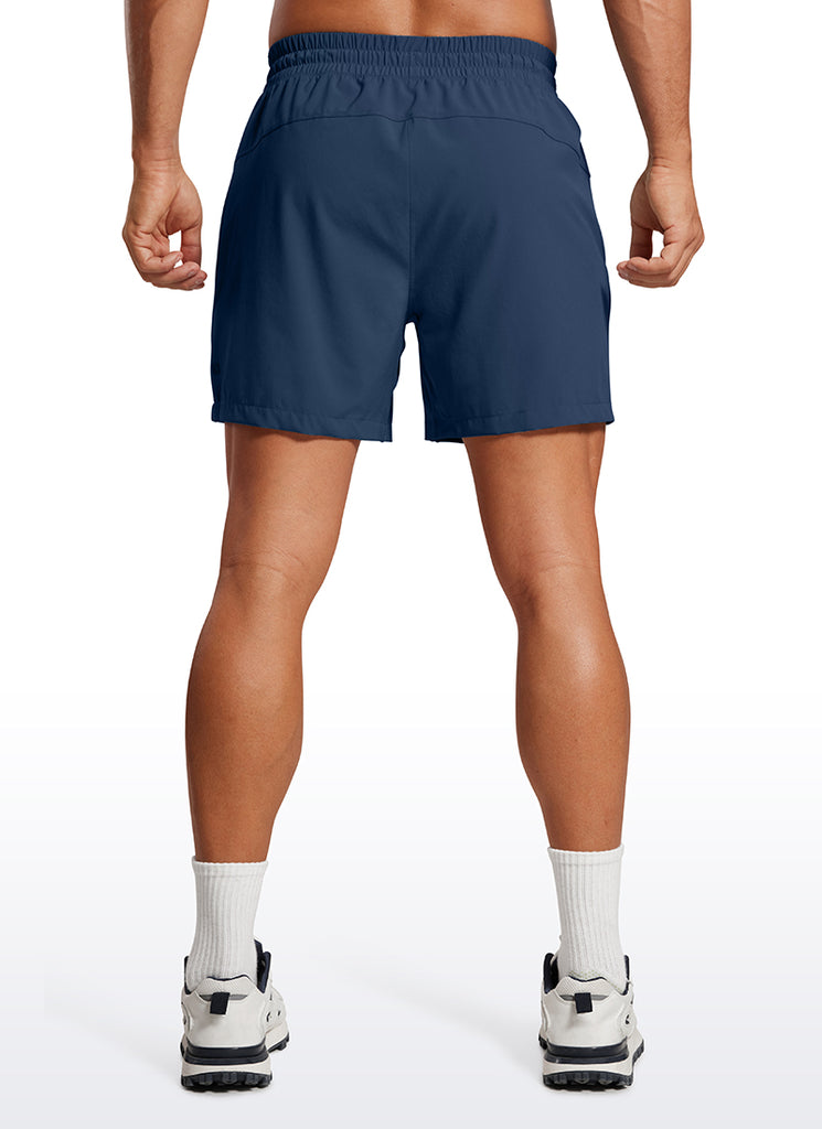 CRZ YOGA Men's Train Feathery-Fit 2 in 1 Shorts 5'' with pockets Electric Blue