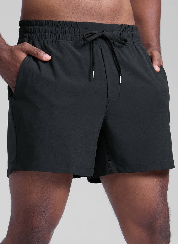 CRZ YOGA Men's Running Feathery-Fit Workout Linerless Shorts 5'' Black